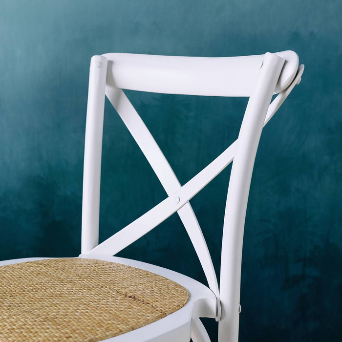 sweeek - Vintage rubberhouten bistro barkrukken met voetensteun (set