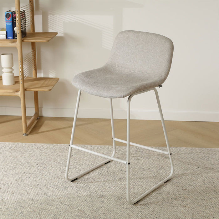 Nolon Nino-Mats Barkruk Beige - Wit Onderstel - 65 cm