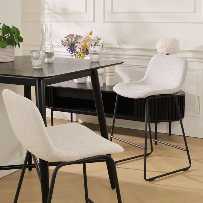 Nolon Nino-Mats Barkruk Beige - Zwart Onderstel - 75 cm