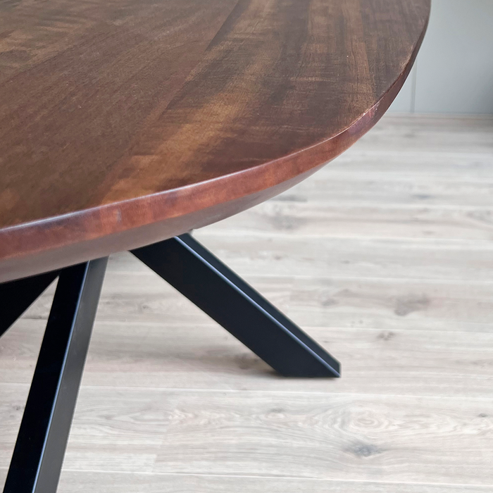 Old Inn - Eettafel Mango walnoot Deens ovaal 240x110cm met spinpoot