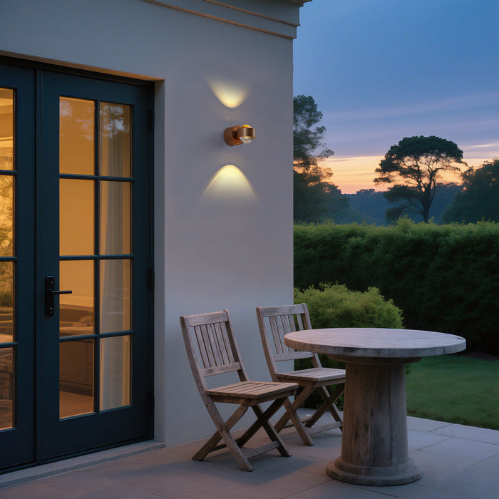 QAZQA Design wandlamp donker brons incl. LED IP44 - Lens