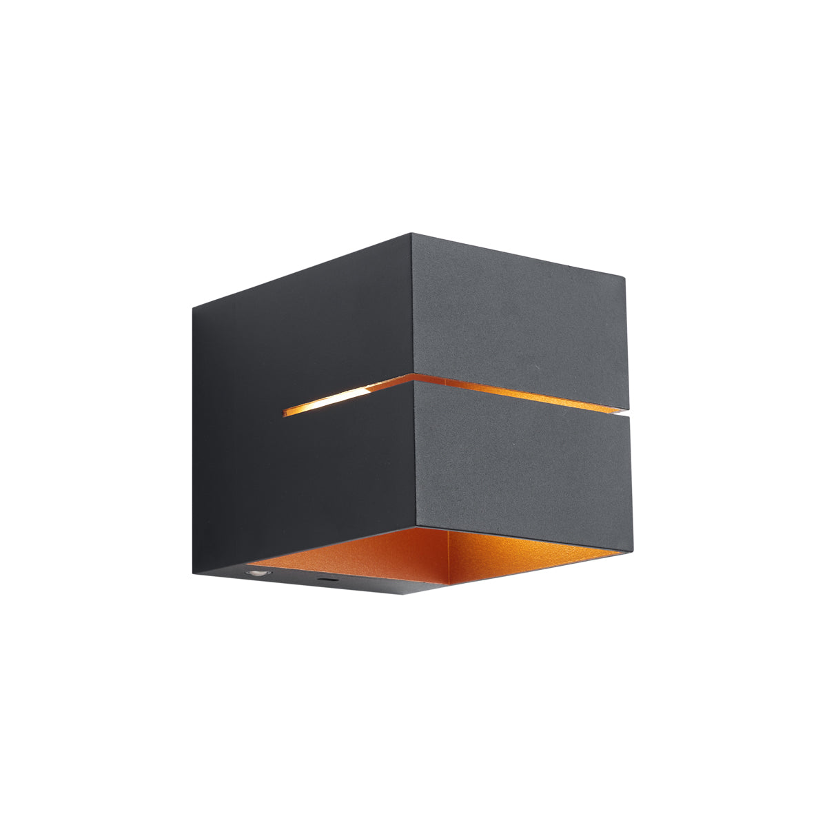 QAZQA Moderne wandlamp zwart met gouden binnenkant incl. LED en touch