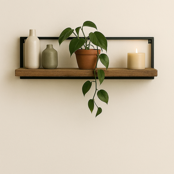 Vtw Living - Wandplank van Mangohout - Wandrek 100 x 30 x 25 cm