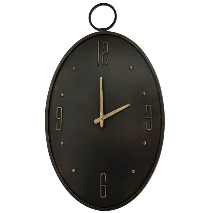 Vtw Living - Stijlvolle Wandklok - Klok - Antraciet - Metaal - 75 cm