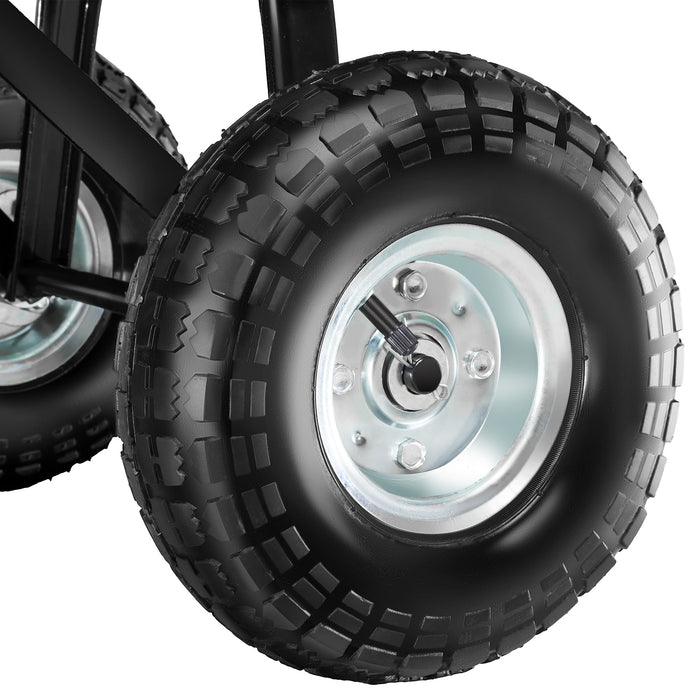 tectake® Handkar met kiepfunctie en luchtbanden draagkracht 300kg