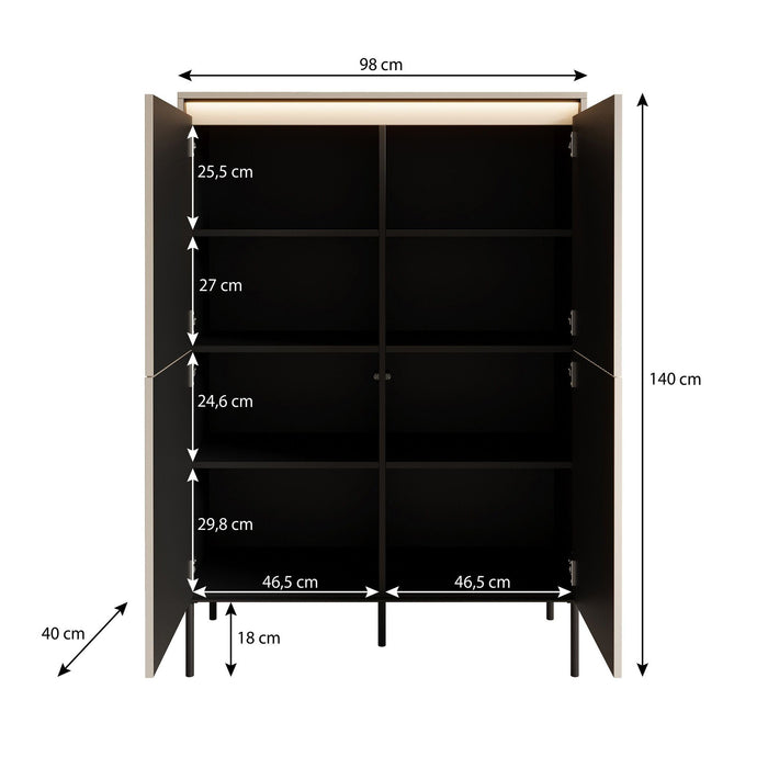 Meubella - Dressoir Timoteo - Eiken - 98 cm - Hoog