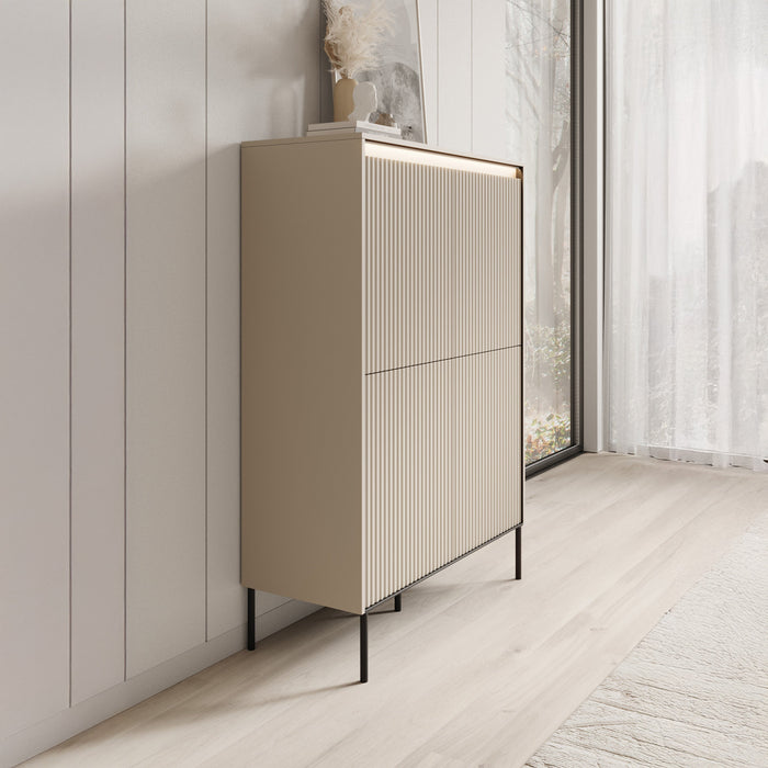 Meubella - Dressoir Timoteo - Beige - 98 cm - Hoog