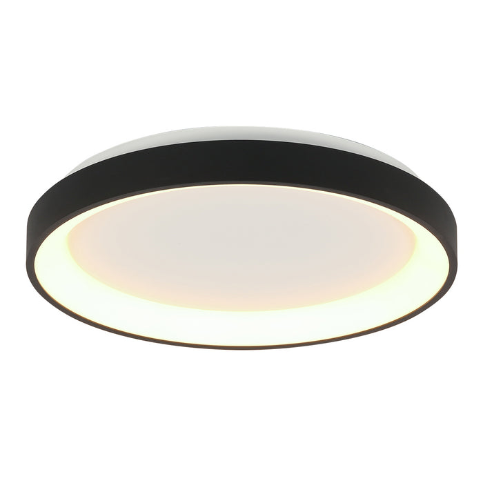 Steinhauer - plafonniere - Ringlede - zwart - kunststof - Ø 38cm -