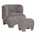 House Nordic - Fauteuil Grijs Stof - 79x77x72cm - Nazare