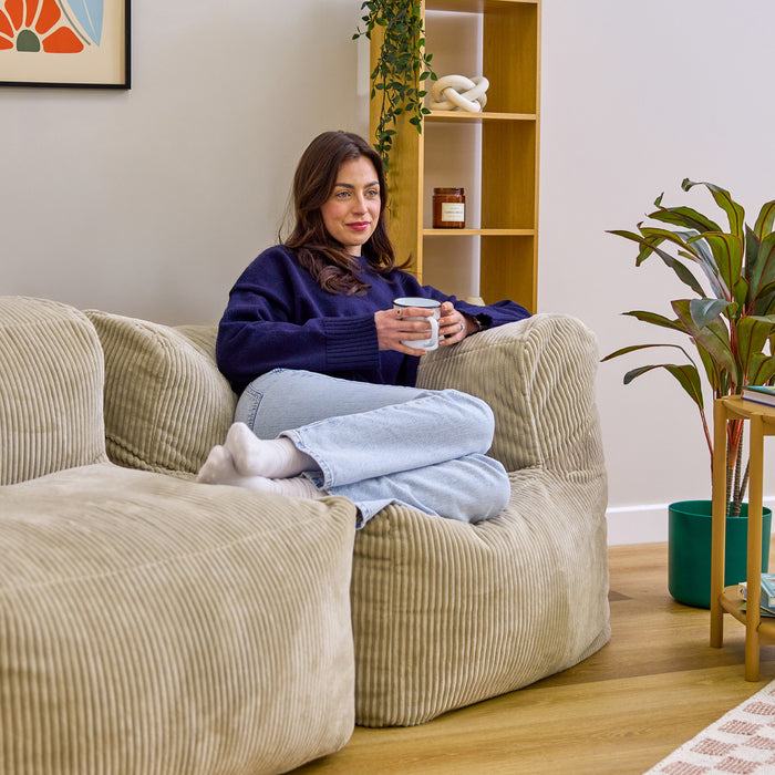 icon Zen Modulaire Bank Element - Hoekstuk - Ribfluweel - Beige