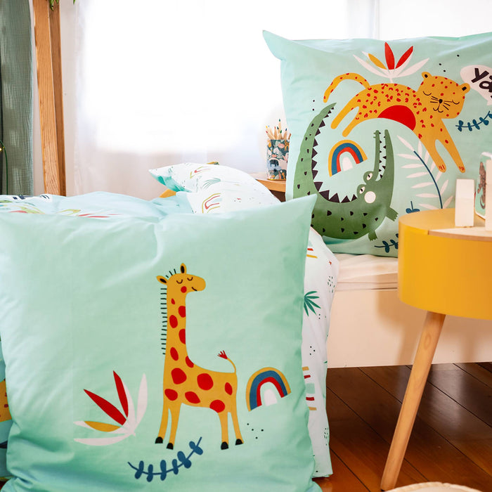 sweeek - Katoenen omkeerbaar beddengoedset savanne | regenboog 1