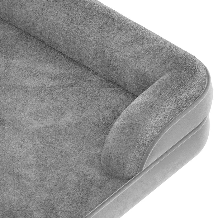 tectake® Orthopedisch hondenbed Kimba met hoge rand - Grijs