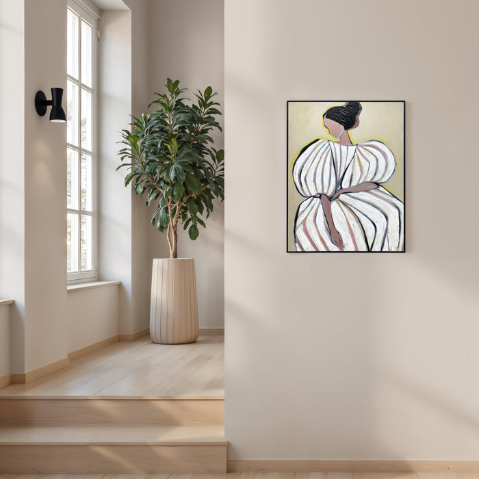 by fonQ Shy Layers Schilderij 78 x 100 cm - Zwart