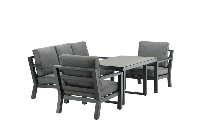 Fjôrd - Tuinset Zwart Metaal - 84x171x77cm - Barcelona