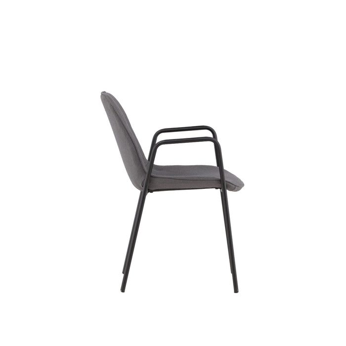 Fjôrd - Eetkamerstoel Donkergrijs Stof - Klädesholmen - Set van 2