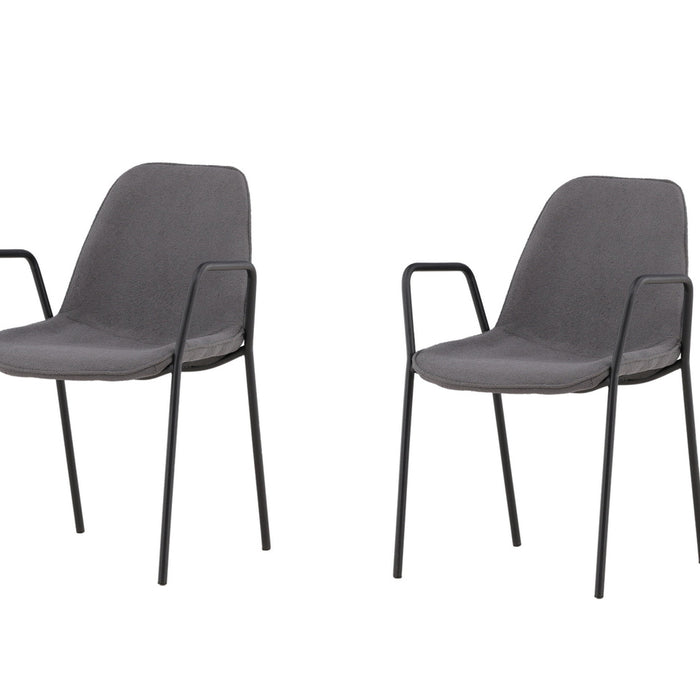 Fjôrd - Eetkamerstoel Donkergrijs Stof - Klädesholmen - Set van 2