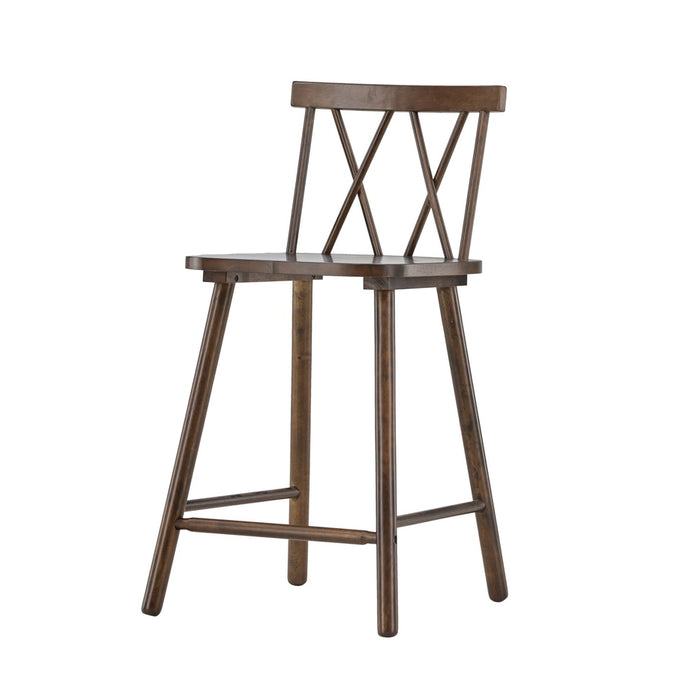 Fjôrd - Barstoel Donkerbruin Hout - Mollöström - Set van 2