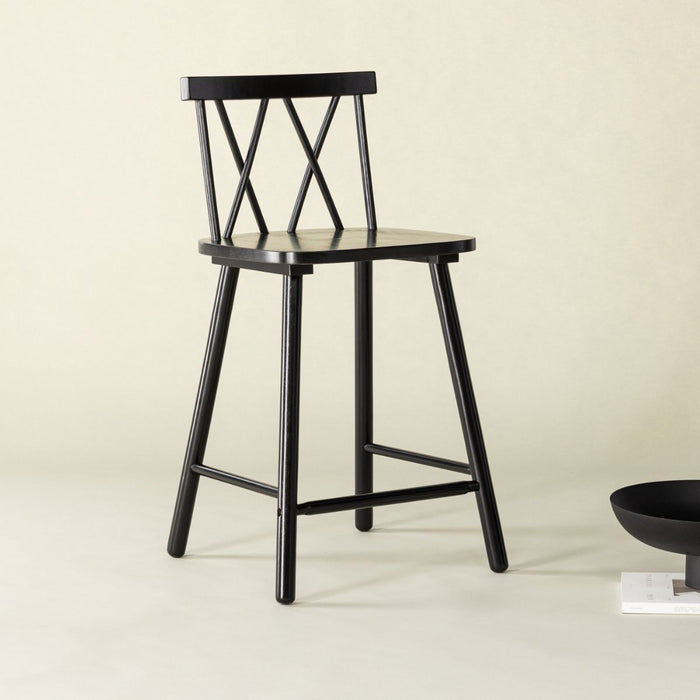 Fjôrd - Barstoel Zwart Hout - Mollöström - Set van 2