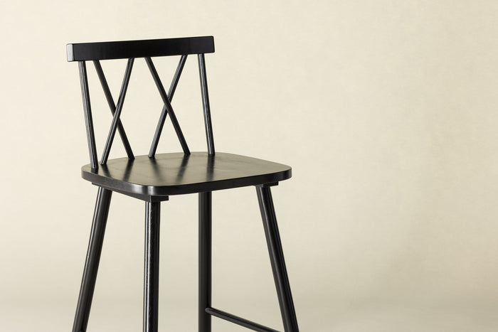 Fjôrd - Barstoel Zwart Hout - Mollöström - Set van 2