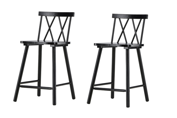 Fjôrd - Barstoel Zwart Hout - Mollöström - Set van 2