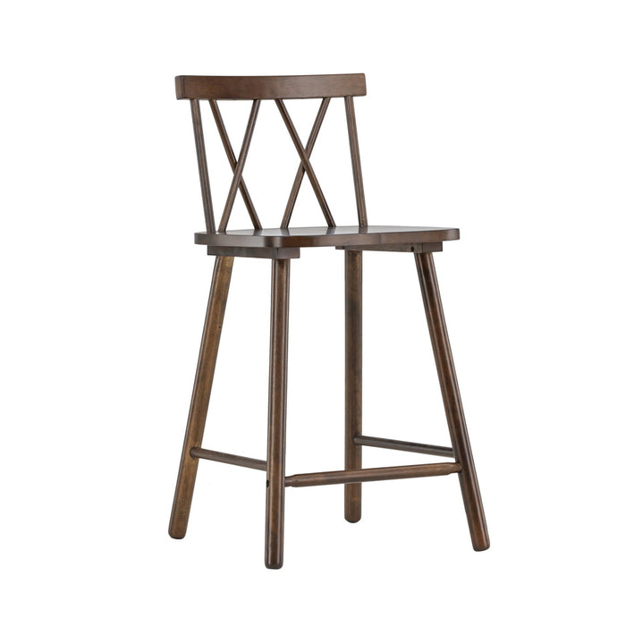 Fjôrd - Barstoel Donkerbruin Hout - Mollöström - Set van 2