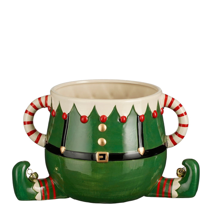 Mica Decorations Bloempot Funn Elf - 28x19x16 cm - Dolomiet - Groen