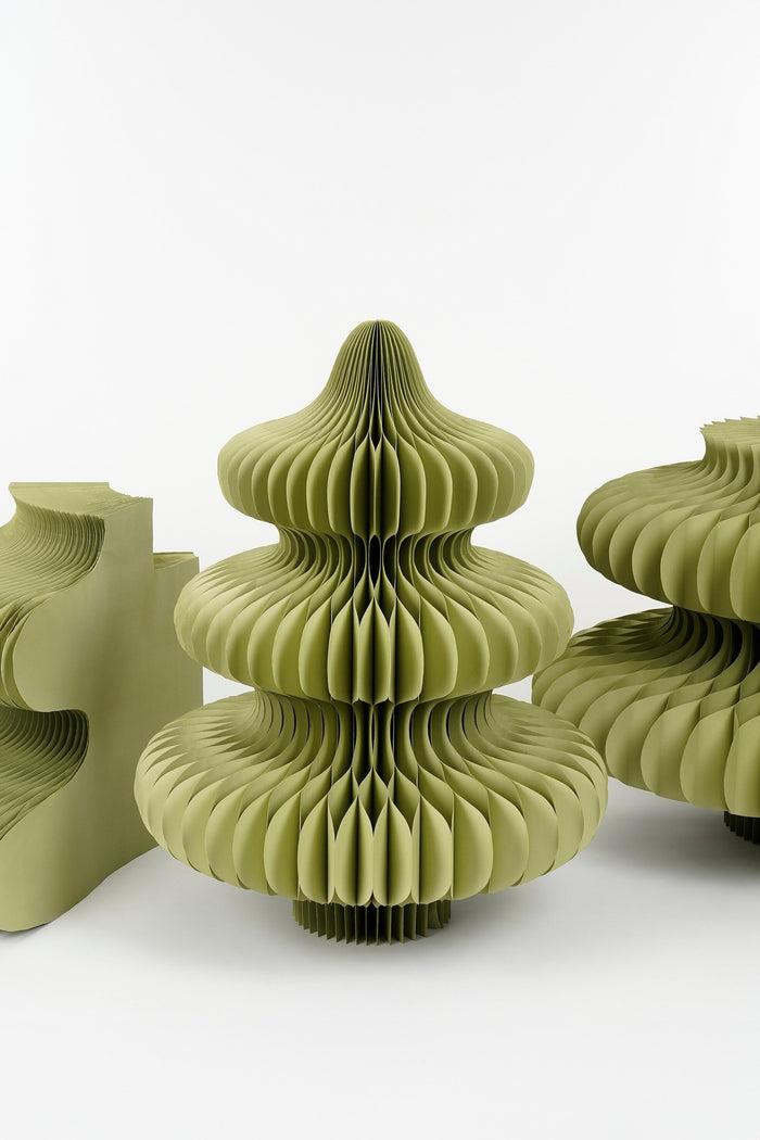 Mica Decorations Decoratie Kerstboom - H212 x  Ø148cm-Papier-Groen