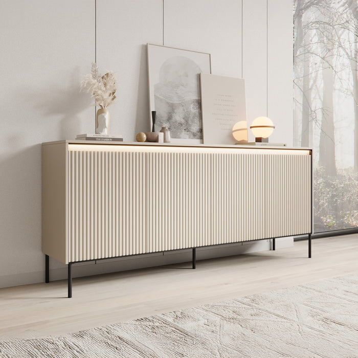 Meubella - Dressoir Timoteo - Beige - 193 cm