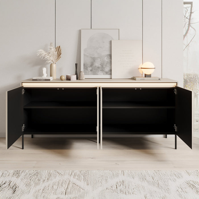 Meubella - Dressoir Timoteo - Beige - 193 cm