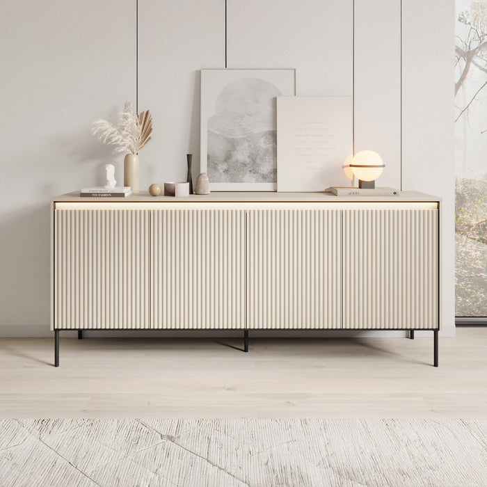 Meubella - Dressoir Timoteo - Beige - 193 cm