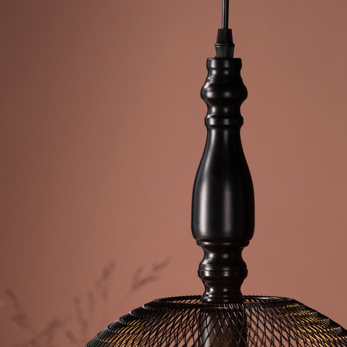 Fjôrd - Plafondlamp Zwart Metaal - 30x30x48cm - Valence