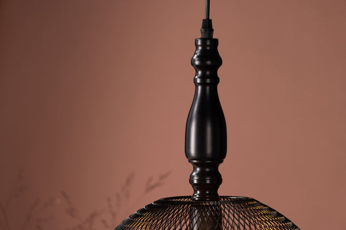 Fjôrd - Plafondlamp Zwart Metaal - 30x30x48cm - Valence