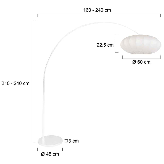 Steinhauer - vloerlamp - Sparkled Light - wit - metaal stof -
