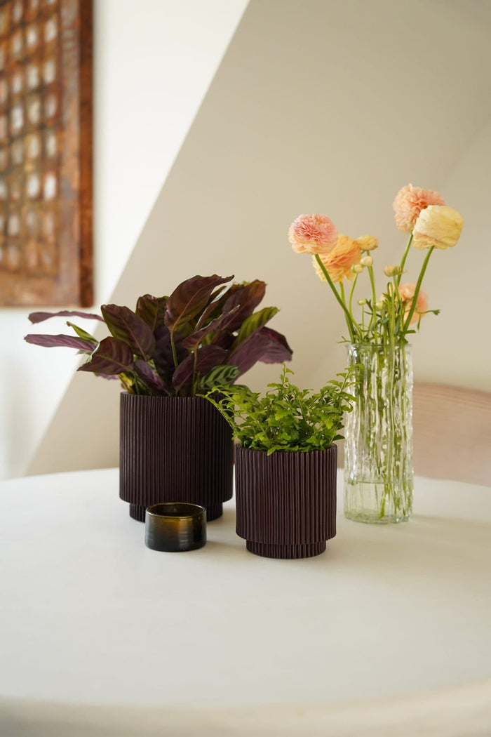 Capi Europe - Vaas cilinder Groove  - 23x25 - Beige