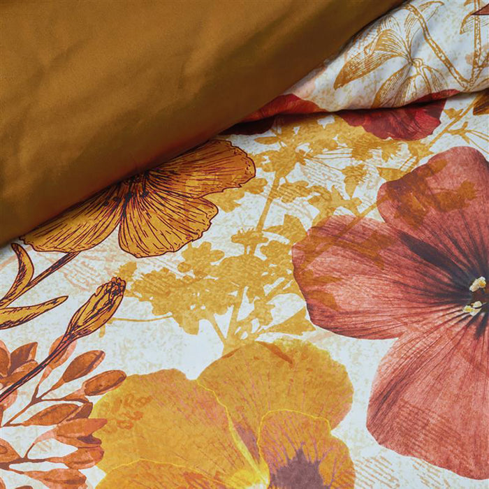 Beddinghouse Flora Dekbedovertrek 140 x 220 cm - Okergeel