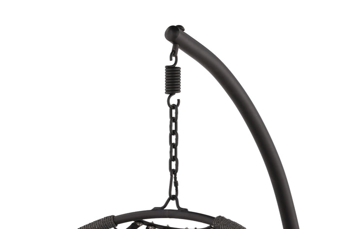 Fjôrd - Hangstoel Zwart Metaal - 124x134x205cm - Bacolod