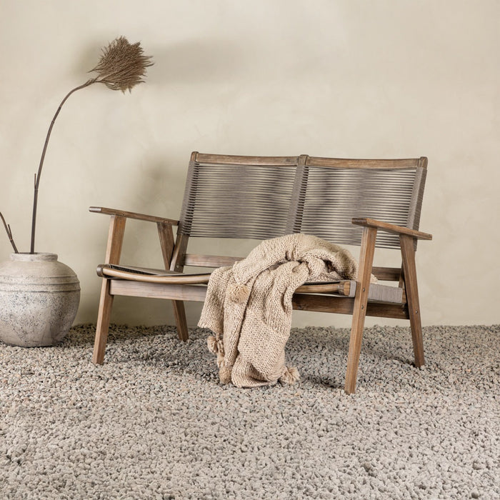 Fjôrd - 2-Zitsbank Bruin Hout - 120x72x88cm - Little John