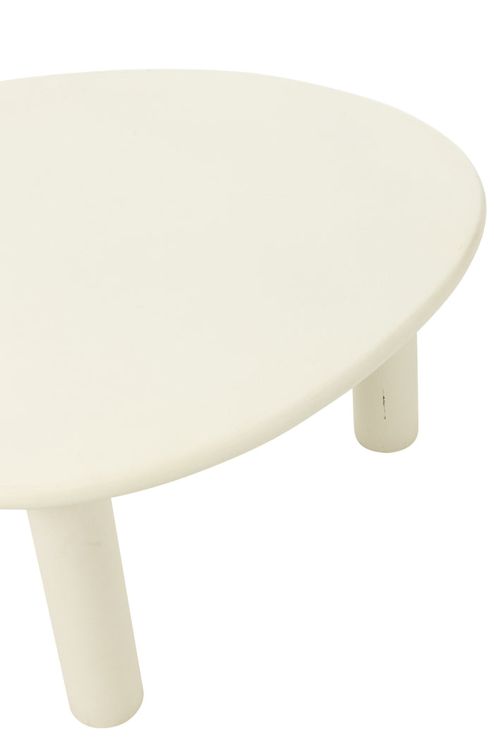 J-Line bijzettafel Bali - hout - wit - medium