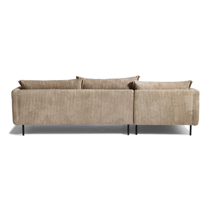by fonQ Ribbon Hoekbank met Chaise Longue Links - Rib - Mink