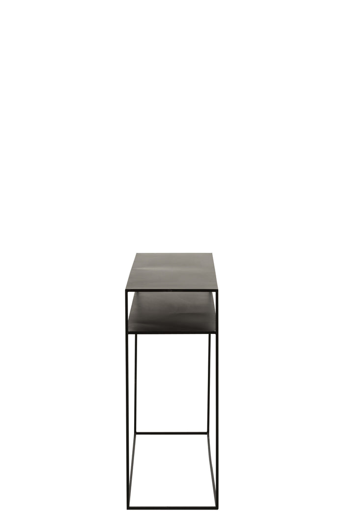 J-Line console Rechthoekig 2 Planken - metaal - zwart