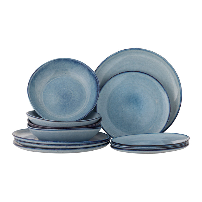 Bloomingville Sandrine Serviesset 12-delig - Blauw