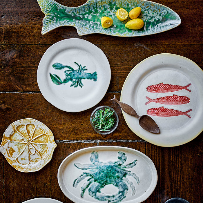 Bloomingville Hadden Dinerbord 4 st. - Ø 27,5 cm - Vissen / Rood