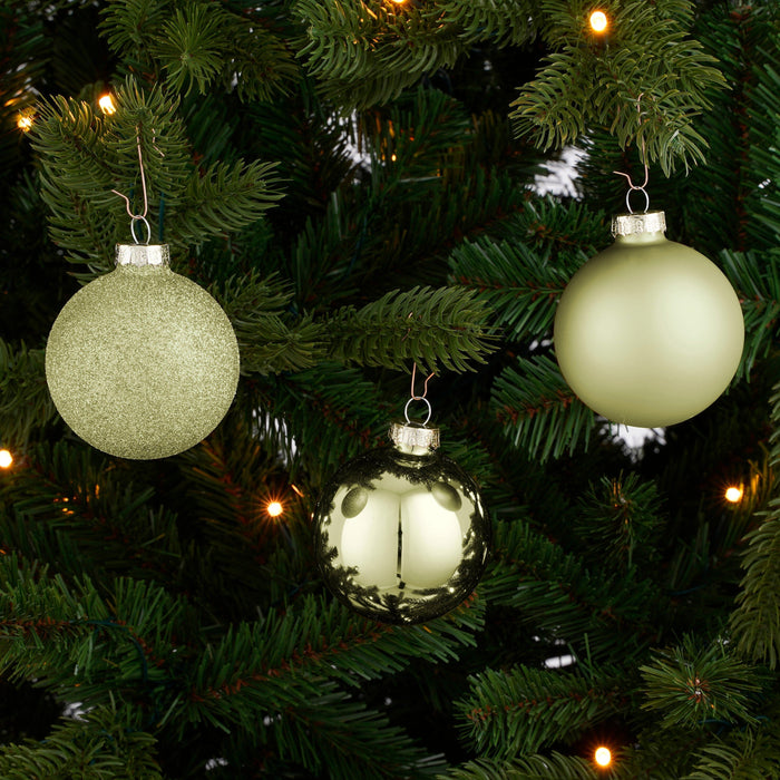 Mica Decorations Kerstballen Set - 26 Stuks - Ø7 cm- Glas - Lichtgroen