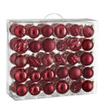 Mica Decorations Kerstballen Set - 60 Stuks - Donkerrood