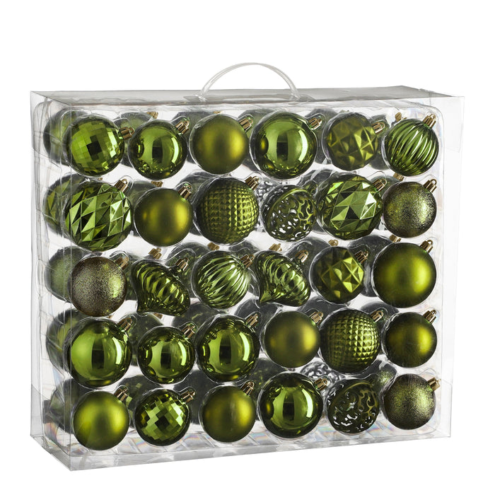 Mica Decorations Kerstballen Set - 60 Stuks - Donkergroen