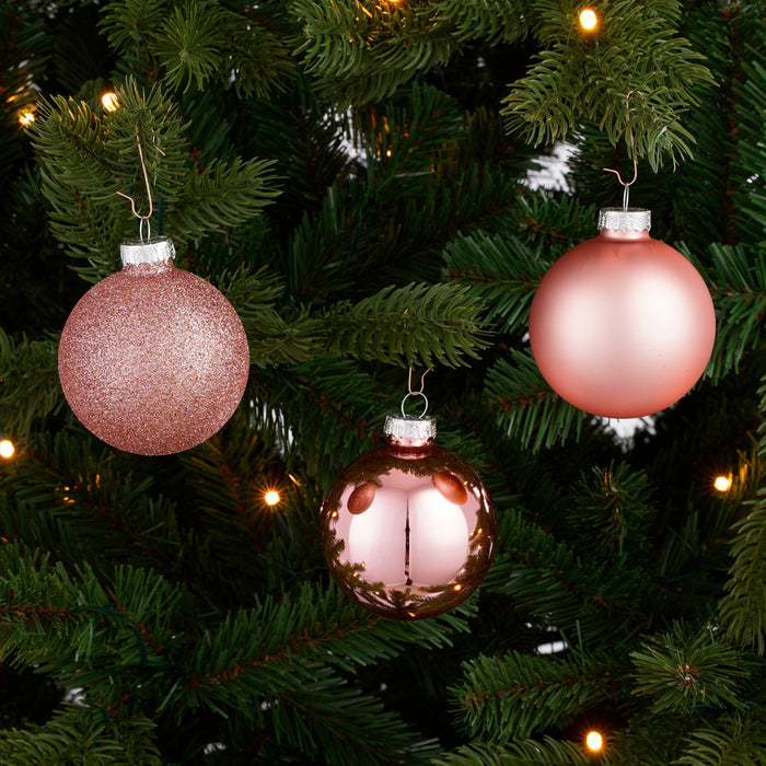 Mica Decorations Kerstballen Set - 26 Stuks - Ø7 cm - Glas - Roze