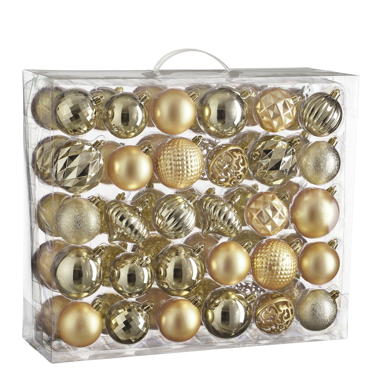 Mica Decorations Kerstballen Set - 60 Stuks - Champagne