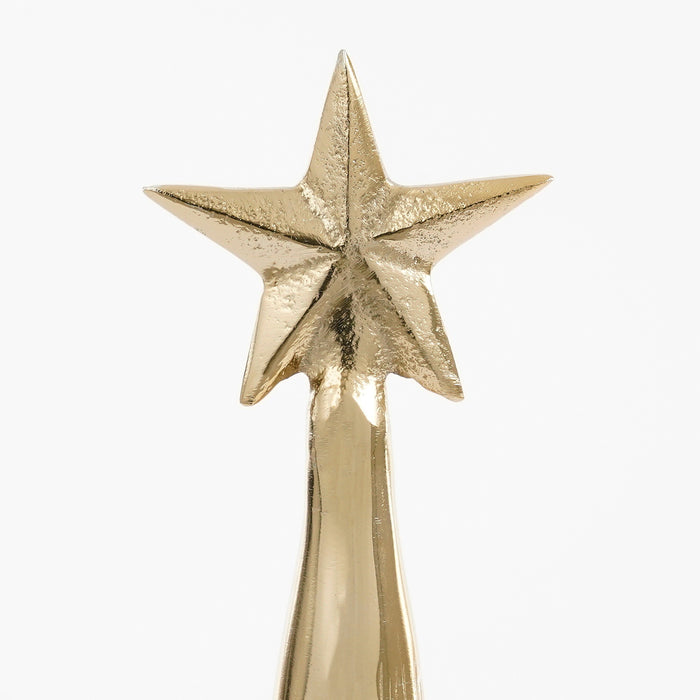 Mica Decorations Decoratie Kerstboom - H36 x Ø11 cm - Aluminium - Goud