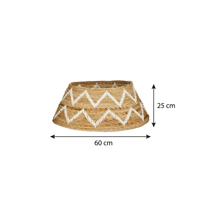 Mica Decorations Kerstboomrok - H25 x Ø50 cm - Bananenblad-Bruin, Wit