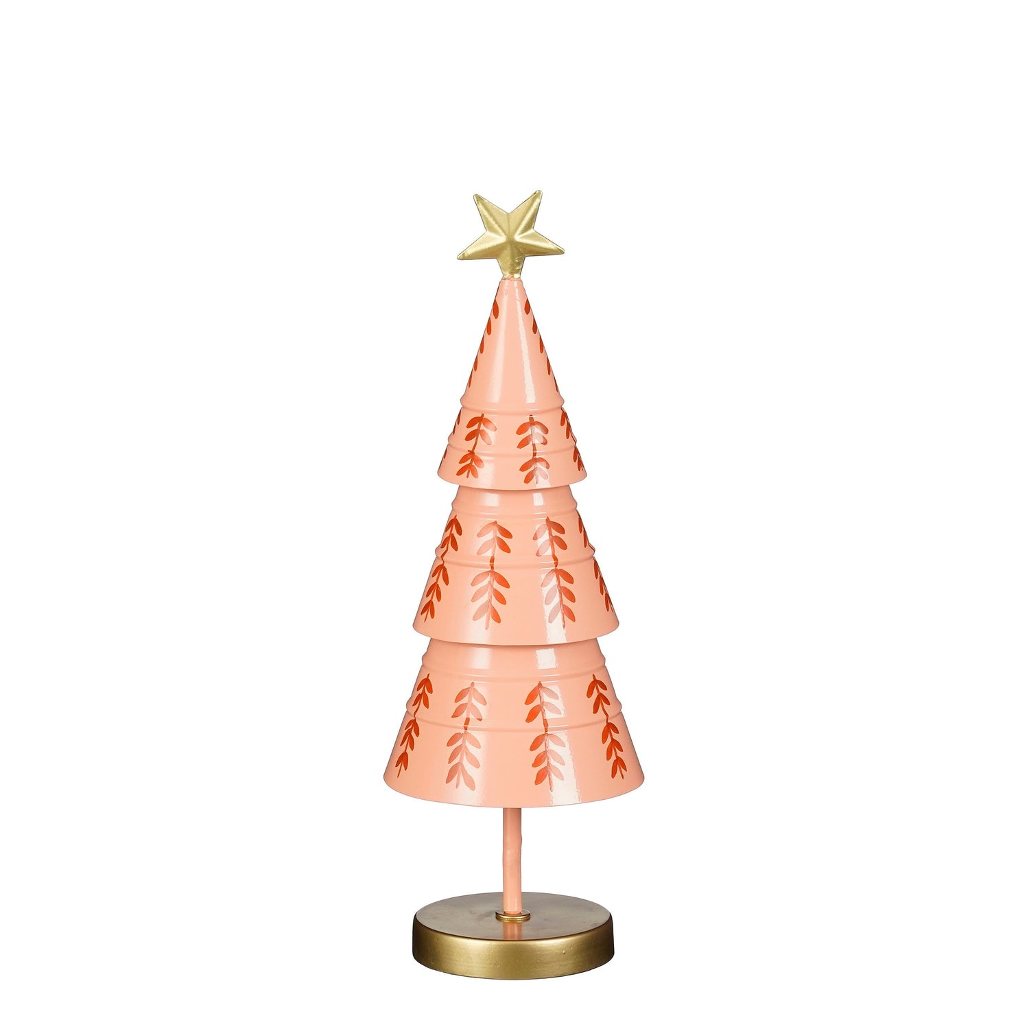Mica Decorations Decoratie Kerstboom - H40 x Ø13 cm - IJzer - Roze